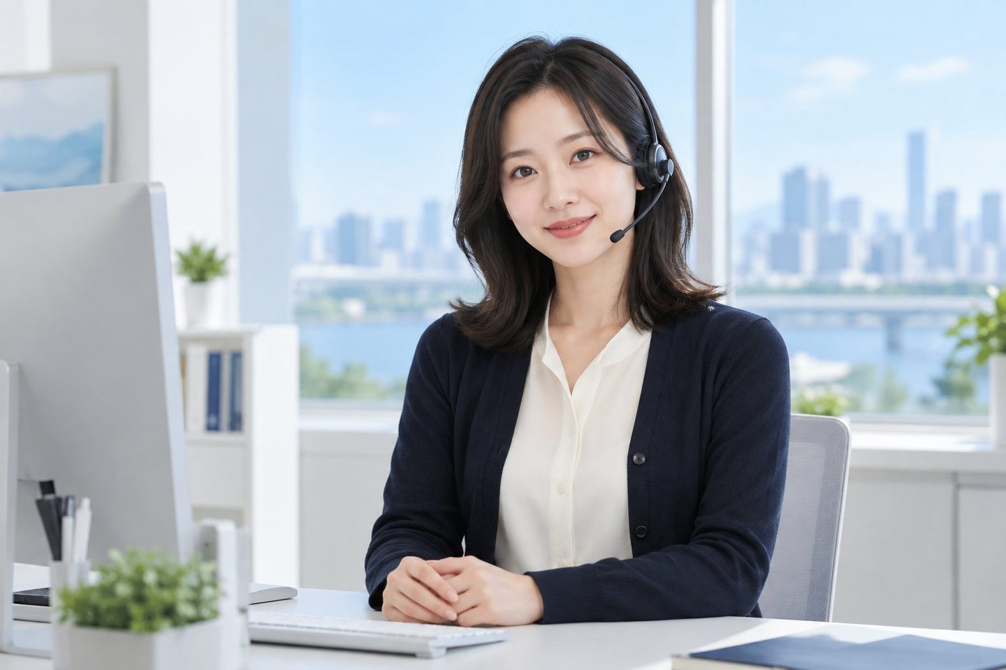 노트북 앞에서 안내 자료를 준비하는 여성 — 중고기계 카드결제 냉장고냉장고, 한 대 값이 큰 장비죠? 연락 주시면 운반부터 잔금까지 흐름을 짜 드립니다.